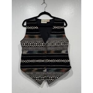 Vintage Jane Ashley‎ Textured Western Vest Womens heritage